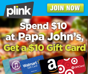 $10 Papa Johns = $10 Gift Card 