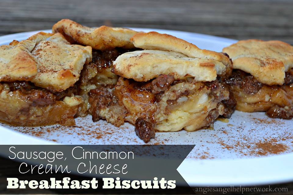  Sausage, Cinnamon & Cream Cheese #Breakfast Biscuits Recipe 