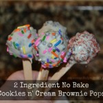 2 Ingredient No Bake Cookies n' Cream Brownie Pops